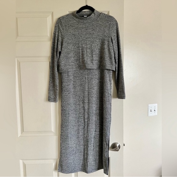 Old Navy Heathered grey nursing sweater dress - Picture 4 of 9